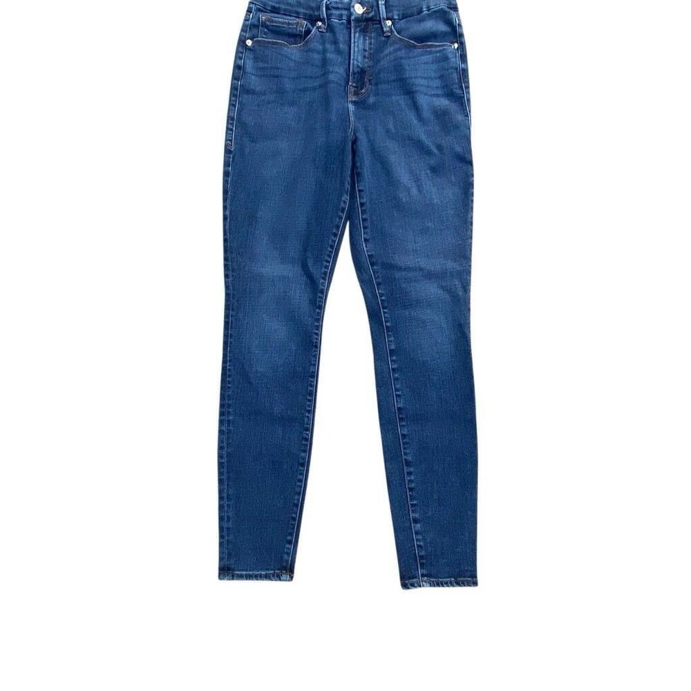 Good American Good Legs Crop Blue Skinny Jeans Women’s Size 10/30” Waist 28” Lng